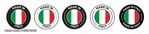 Konstfotografi Set of Made in Italy label icons