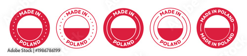 Free Download Set of Made in Poland label icons. Made in Poland logo symbol. Poland-made badge. Poland flag. suitable for products of Poland. vector illustration - GFXLoad