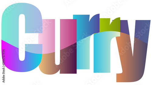 Tableau sur toile Colorful Gradient Typography Letters C U T Y Isolated Design