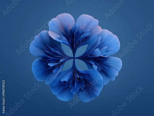 Beautiful Blue Flower Petals Forming Stunning Symmetrical Pattern