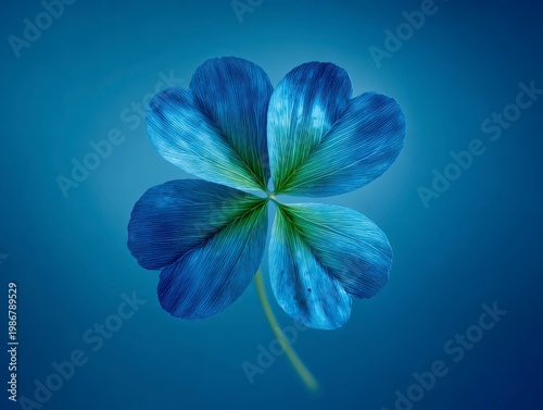 Blue Flower with Unique Petal Texture and Soft Background