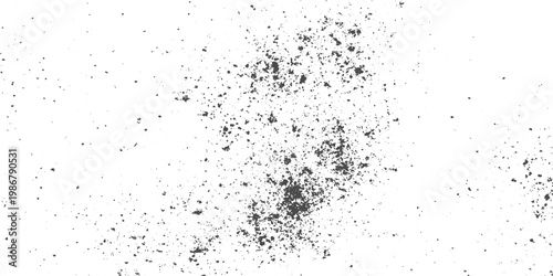 Dirty Dust Grain Texture Overlay, Vintage Grunge Background Feel, Speckled Grit Noise on White, Distressed Rough Surface.