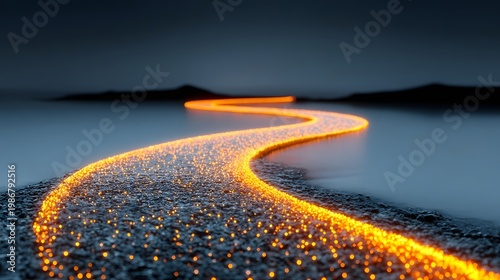 glowing path leading forward, recovery direction concept