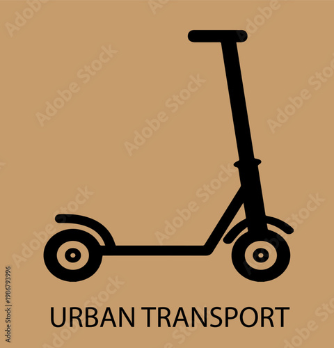 black scooter, city transport text, 