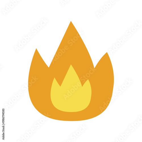 炎のイラスト フラットデザイン