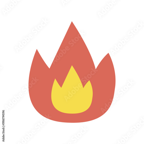 炎のイラスト フラットデザイン