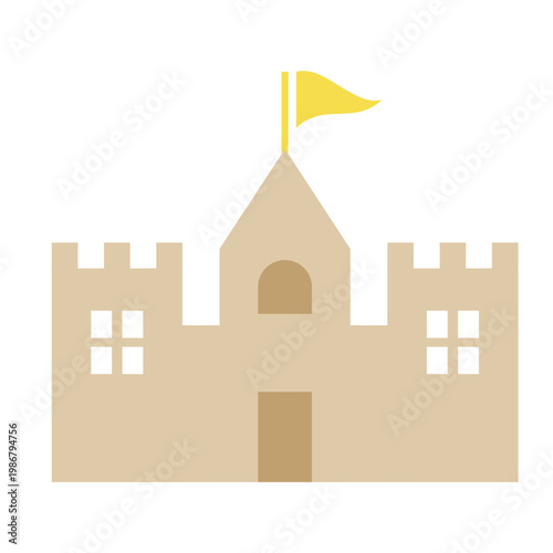 砂のお城のイラスト 