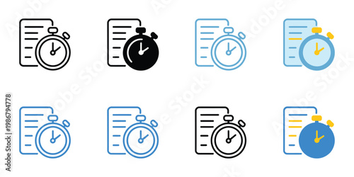 Self discipline icons set multiple style collection, editable stroke vector icons, focus and goal setting symbols
