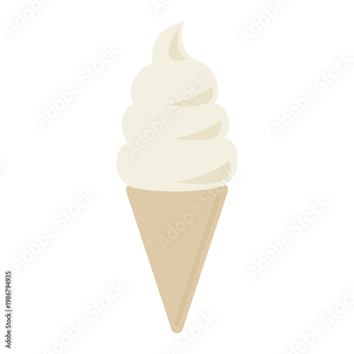 バニラ　ソフトクリーム　コーン