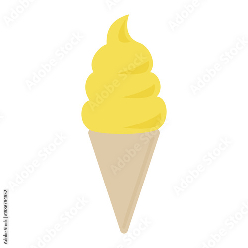 レモン　みかん　ソフトクリーム　コーン