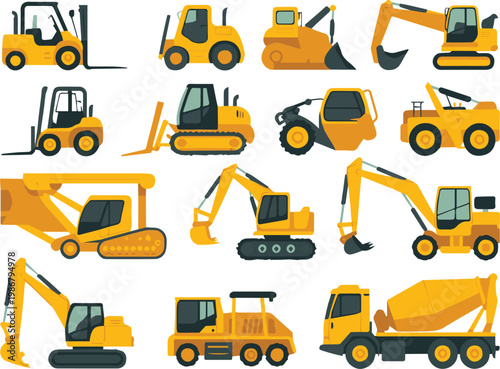 construction heavy equipment forklift backhoe loader excavator truck