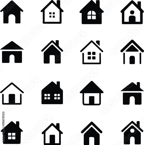 house home symbol grid outline glyph for web app interface icons ui ux