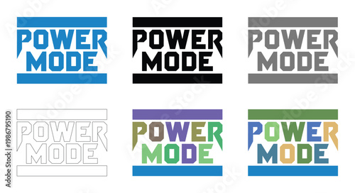 Power mode labels are shown in multiple colors for various design needs.