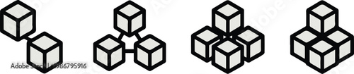 Fotografie cube cluster sequence geometric arrangement of linked cubes