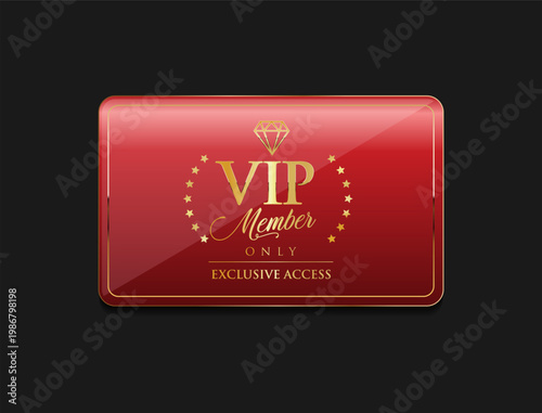 Elegant Exclusive VIP Access Event Pass Illustration, Luxury Gold VIP Access Pass. Premium VIP card in white color with golden diamond. Luxury design 
