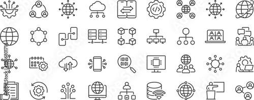 Networking web icons. Connection, network, community, social network, contact us, events, professional, collection. Vector