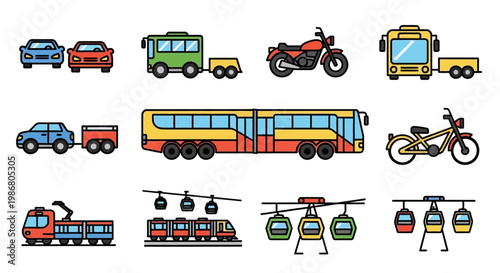 Various types of vehicles on road.
