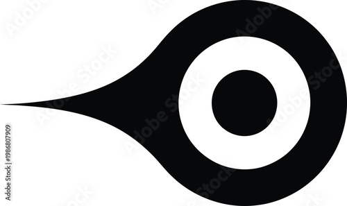 Black and White Abstract Eye Shape