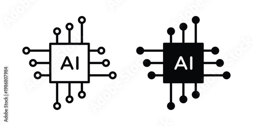 Artificial intelligence icon design Illustration set for Projects
