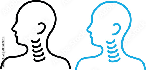 Comparison of human head profile with a digital or glitch effect overlay