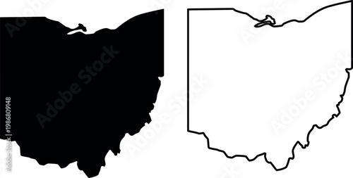 Comparison of the filled and outlined map of the state of ohio