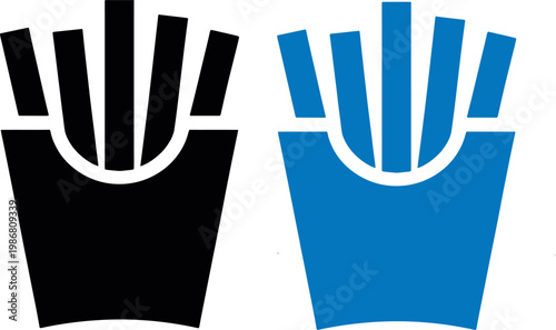 Comparison of two differently colored french fry containers with fries inside