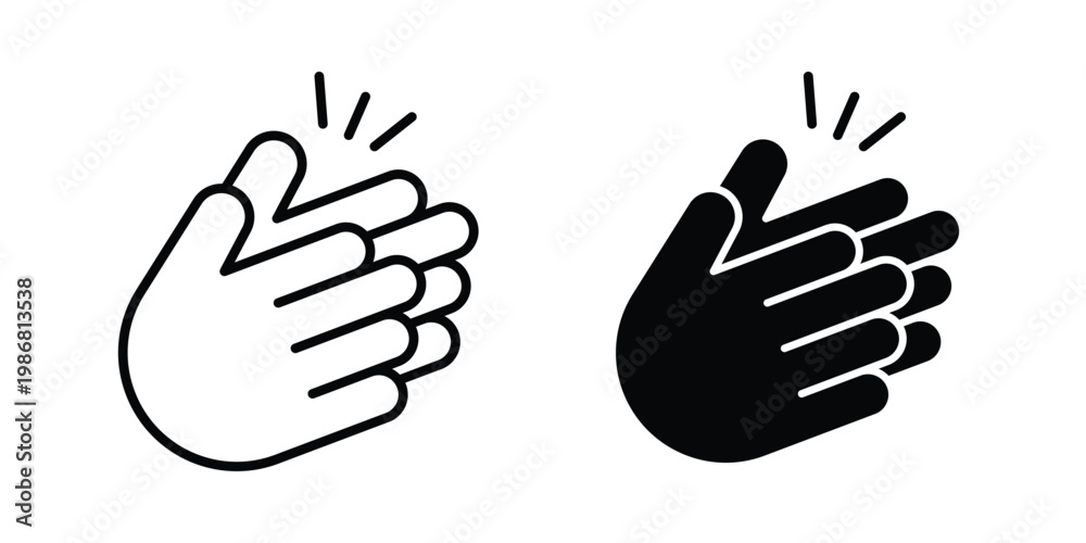 Fototapeta premium Clap hands icon design Illustration set for Projects