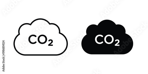 Co2 Cloud icon design Illustration set for Projects
