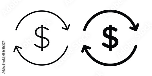 Currency exchange icon design Illustration set for Projects