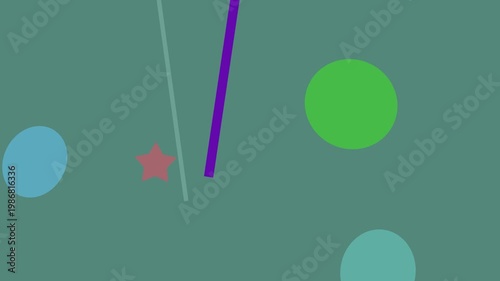 Neon light laser beam hitting green target with star symbol
