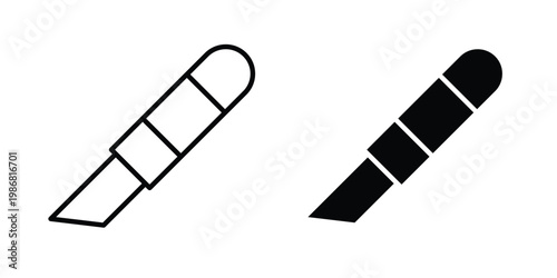 Cutter Knife icon design Illustration set for Projects