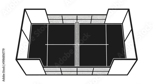 A black and white illustration of a rectangular object with grid lines and sections.