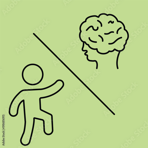 Holistic health concept showing the connection between physical movement and cognitive brain function.