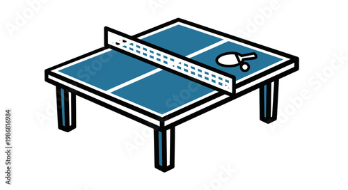 Illustration of a ping pong table.