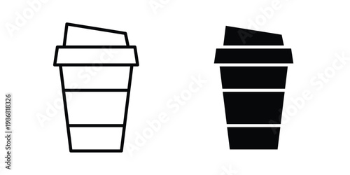 Disposable coffee cup icon design Illustration set for Projects