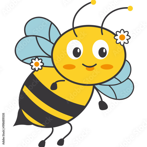 Cute Cartoon Honey Bee Character Illustration