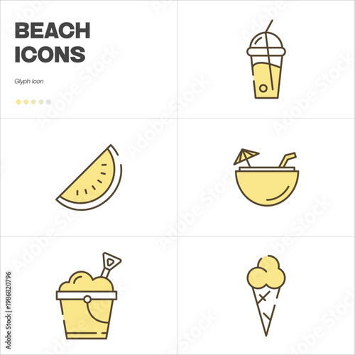Icons about beach activities and summer pack