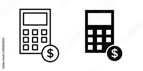 finance calculator icon design Illustration set for Projects