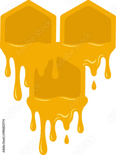 Honey Drip on Hexagon Honeycomb Cells