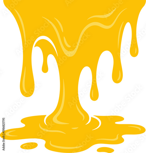 Yellow Honey Drip Vector Illustration