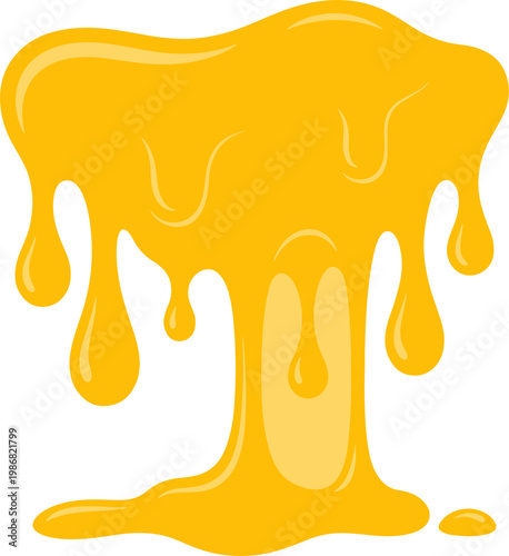 Yellow Honey Drip Vector Illustration
