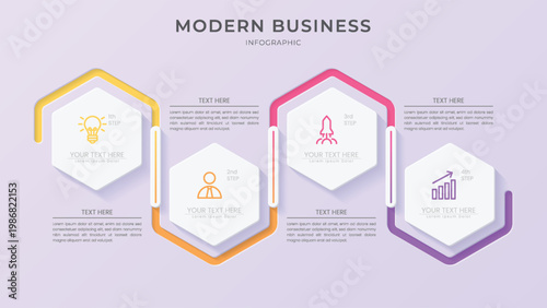 modern business workflow process flat design vector illustration