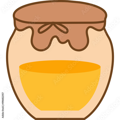 Simple Flat Honey Jar Icon Isolated on White Background