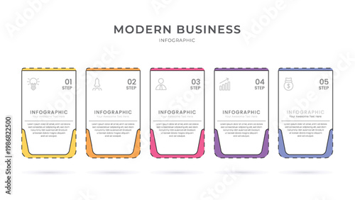 modern business workflow stages flat design vector illustration