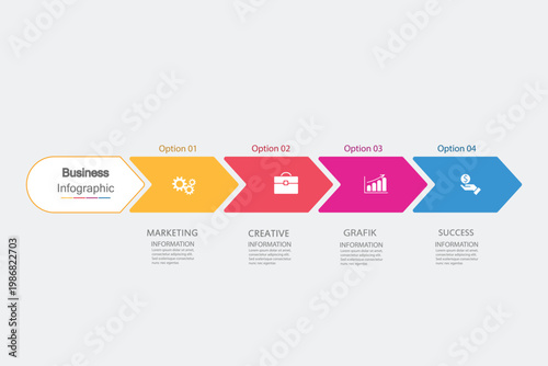 Business infographic template with four options vector illustration