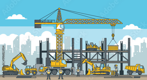Construction site with heavy machinery 2.