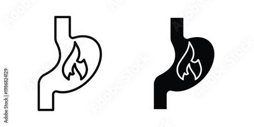 Heartburn icon design Illustration set for Projects
