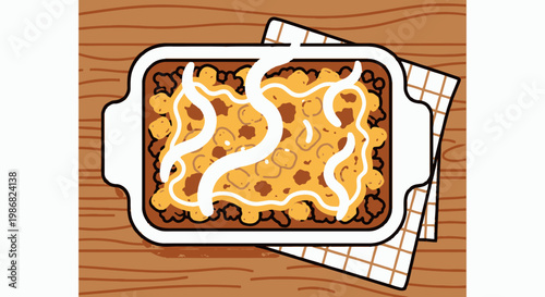 Delicious Lasagna in Baking Dish.