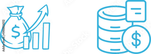 Finance icon set collection group featuring banking money investment budget accounting currency payment business economy tax profit savings credit wallet analytics modern vector design.