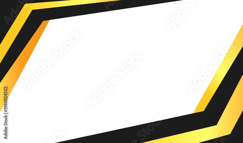 Black gold geometric frame on white background for sophisticated designs in invitations, branding, packaging, and luxury themed graphics. Ideal for elegant visual projects.